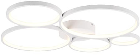 Trio Leuchten LED Deckenleuchte Rondo 622610531, Metall Weiß matt, inklusiv 49 Watt LED, Switch Dimmer