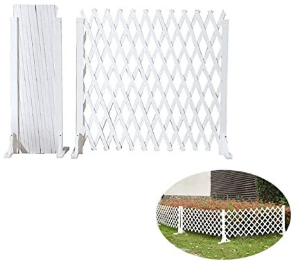 Sichtschutzzaun Gartenzäune - Weißer Verstärkter Schutzzaun Für Hunde, Holzgitterplatten Für Außenabsperrung, Erweiterbar Auf 160cm Gartenzaun (Größe: 85 X 150cm) (Size : 110 * 160cm)