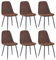 JaHECOME Künstliches Wildleder Esszimmerstühle 6er Set Küchenstühle mit Metallbeine Polsterstuhl für Küche/Esszimmer/Schlafzimmer/Restaurant(6, braun)