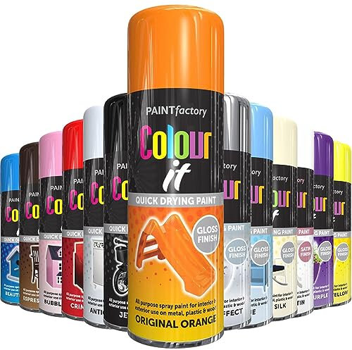 AlezyB - Original Orange 400ml All Purpose Spray Paint | Use on Metal, Wood, Plastic and Multipurpose Aerosol Professional Quality Perfect Finish, for Interior Exterior and Excellent Coverage