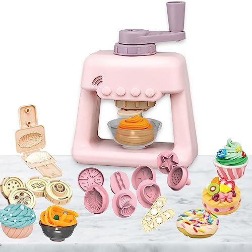 Sobebear 40 Pcs Kids Ice Cream Clay Dough Set, Ice Cream Shop Cart, Ice Cream Parlor, Food Play Set, Activity & Early Development for Children 3+ Years