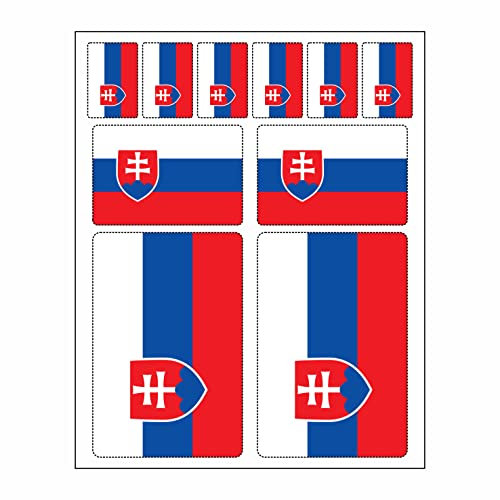 10 Stück Flaggen Aufkleber Slowakei Set | Sticker Slovakia Autoaufkleber