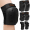 Inkidio Kids/Women/Men Protective Gear Set with Knee Pads, Elbow Pads, and Wrist Guards, Ideal for Roller Skate Inline Skating Skateboard Scooter Riding Cycling Bike(Medium, Black)