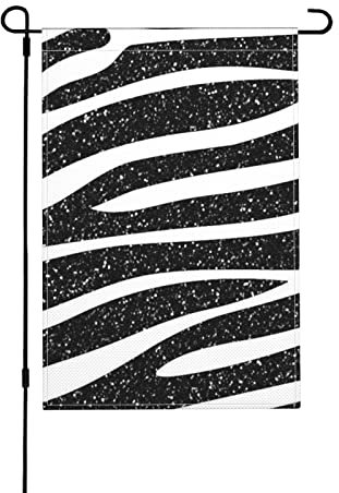 BVMPRS Drapeau de jardin imprimé grain noir et blanc, drapeau de jardin saisonnier, impression recto-verso pour l'extérieur 30,5 x 45,7 cm