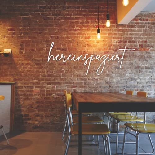 Schriftzug hereinspaziert aus Holz - Wanddekoration (Naturholz)