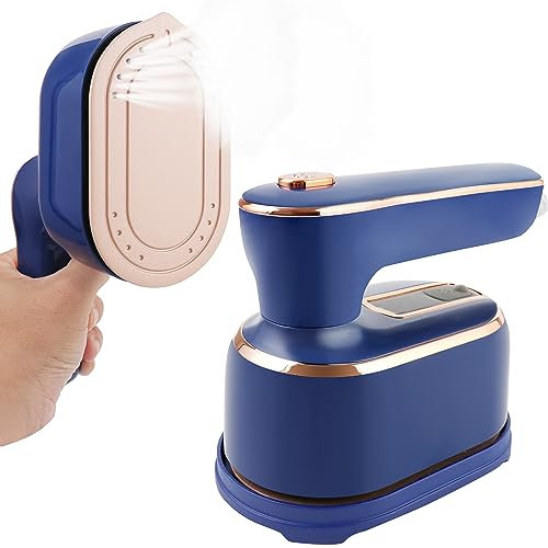 Mini Steam Iron, 1090W Foldable Handheld Travel Steam Iron, Ceramic Nonstick Soleplate, 15s Fast Heat Up, Portable Steamer Iron for Home and Travel