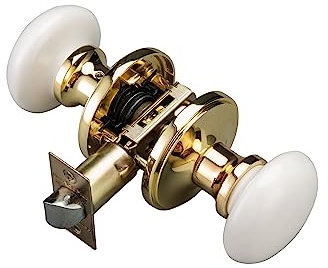 NCL - Pomos de puerta blancos de latón pulido, manijas de puerta sin llave, manijas de puerta de porcelana, perilla interior de puerta de baño