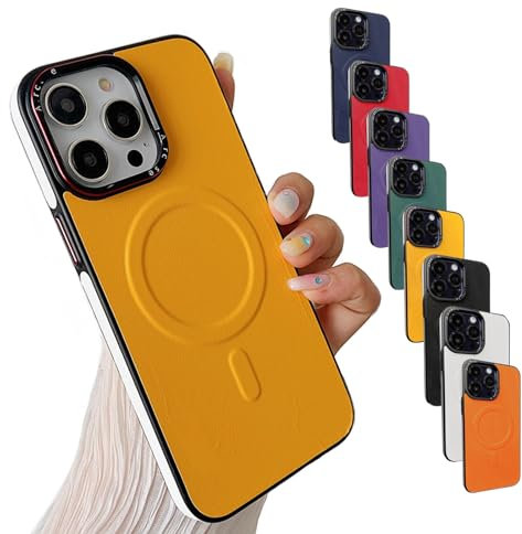Zlimpty Metal Frame Anti Drop Magnetic Suction Case Cover for iPhone, Constituenty Frameless Phone Case for Iphone 15 14 13 12 Pro Max Case (Yellow,for iPhone15Pro max)