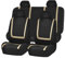 LICOME Autositzbezüge Sets für VW Polo IV (9N) 2006 2007 2008 2009, Komplettset Autositzschoner, Auto-Schonbezüge für die Vordersitze Rückbank, Bequem Innenraum Zubehör,A Beige