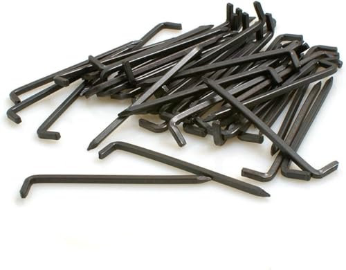 Design61 50x Konsolhaken Stahlhaken Vierkantdraht Ø 2,2 x L 30 mm aus Eisen