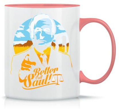 Moonai Better Call Saul Klassische Keramik-Kaffeetasse Weiß Schwarz Rosa Magisch 330ml