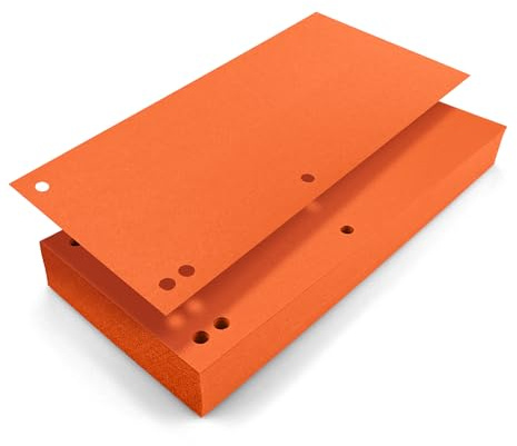 Netuno 100 Trennstreifen für Ordner Orange 240x105mm Trennblätter aus Karton 190g/m2 4-fach gelocht zum Sortieren und Trennen von Dokumenten Register-Streifen Trennlaschen Ablagestreifen Aktenstreifen