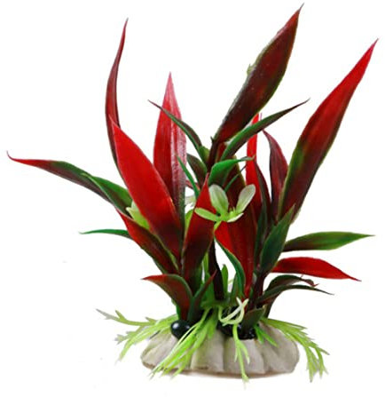Wedhapy Plantes d'aquarium artificielles Plantes Aquatiques artificielles Fausse Plante sous-Marine Herbe décoration de Paysage pour Aquarium Rouge