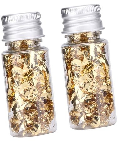 Essbares Blattgold, 2 Stück, Multifunktional, in Flaschen Abgefülltes Dekoratives Goldfolienpapier für Lebensmittel, Desserts, Dekoration, Kunsthandwerk