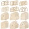 HOMEDEK 48 Pcs Fairy Door Wooden Craft Kit, Unpainted Miniature Garden Doors and Set for Fairy House Decoration