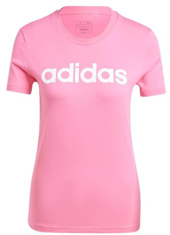 adidas Women's T-Shirt Loungewear Essentials Slim Logo, Pulse Magenta, M
