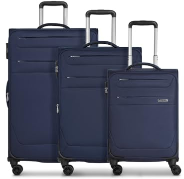 Worldpack Weichgepäck Koffer-Set 3-teilig | Reise-Trolleys aus hochwertigem, robustem Polyester Material | für Damen und Herren | 4 Doppelrollen & TSA-Schloss | Chicago Serie