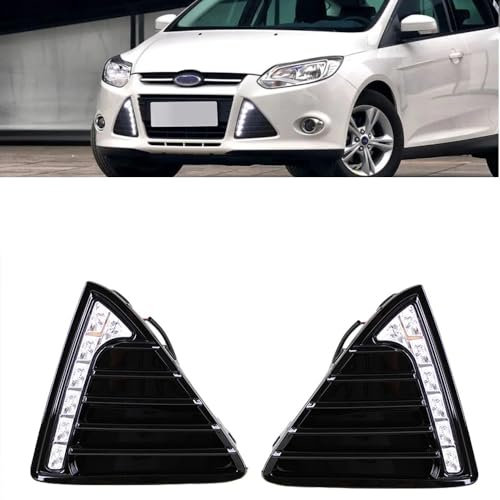 LED DRL Tagfahrlicht Nebelscheinwerfer für Ford Focus 3 MK3 2012 2013 2014 12V LED Tagfahrlicht Nebelscheinwerfer mit Dimming Style Relay