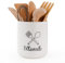 INGOFIN Utensil Holder, Ceramic Kitchen Utensil Holder for Cutlery and Utensils, Utensil Organizer for Kitchen Countertop, Cooking Utensil Crock with Relief Carving, 7.5 Inch, White, Set of 1