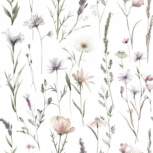 myforHD Papel Pintado Autoadhesivo Flores Papel de Pared Papel Adhesivo para Muebles Removible Impermeable Estilo Retro Vinilo PVC Pegatina Decorativos Pared Salon Papel Pared Dormitorio