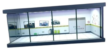 perfk Vetrina espositiva a LED per parcheggio in Scala 1:64, vetrina per Garage con luci a LED, vetrina per Modelli di Auto pressofuse, Diorama