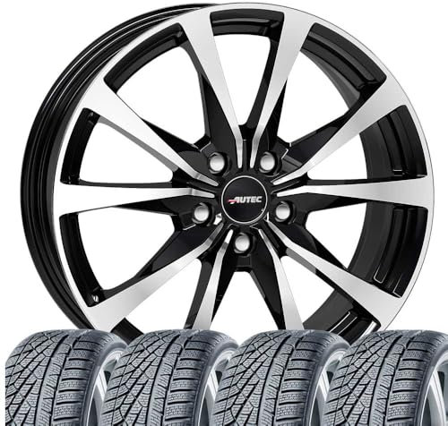 4 Winterräder Winterkompletträder Brixen 7,5x18 ET 39 5x112 Schwarz poliert mit 235/55 R18 104V HAN Winter i*cept evo3 X W330A SUV XL M+S 3P kompatibel mit Skoda Kodiaq