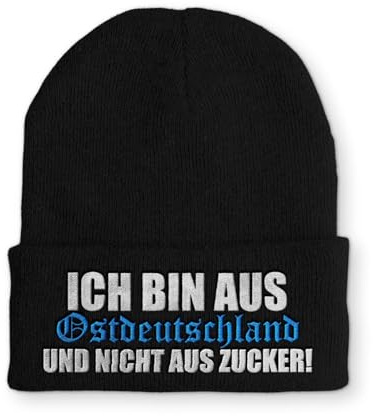 Beanie Ich bin aus Ostdeutschland Wintermütze Mütze mit lustigem Spruch