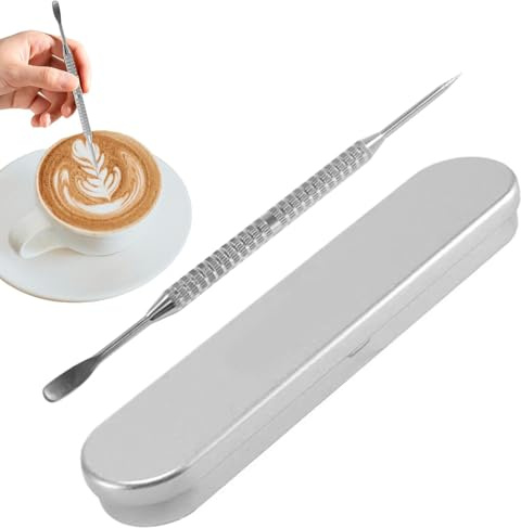 Latte Pen für Kaffee, Latte Art Pen | Latte-Art-Werkzeug - Kaffee-Kunststift aus Edelstahl, doppelseitiger Latte-Art-Stift für kreative Kaffee-Designs