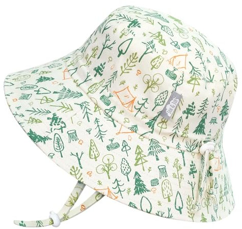 Jan & Jul Jungen Baumwoll-Bucket Hat, größenverstellbarer Sonnenhut mit Kinnriemen für Kleinkinder (L: 2-5 Jahre, Camp Grove)