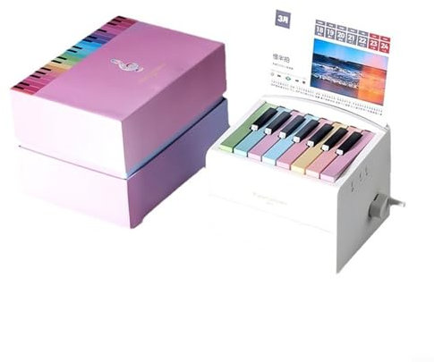 EXTRWORY 2025 spielbarer Klavier-Tischkalender, Mini-Klavierkalender, spielbarer Klavier-Tischkalender, für Musik, kommt mit 52 Wochen Notenblättern (weiß)