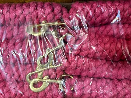 Pack of 10 x Traditional Cotton Twist Lead Ropes with Trigger Clips Ocean