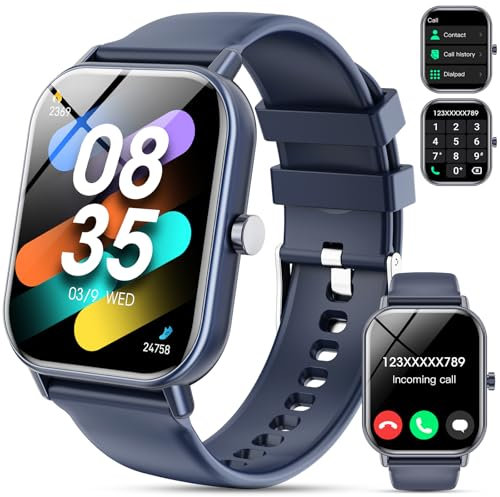 Montre Connectée Homme Femme,1.85HD Smartwatch avec Appel Bluetooth,Montre de fitness 110+ Mode Sport avec Podomètre,Sommeil,Fréquence Cardiaque,Spo2,Etanche IP68 Montre Intelligente pour Android iOS