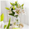 MUSHUI Künstliches Lilien, Kurzem Stiel, 8 Voll Erblühte Blüten + 4 Knospen, Gefälschte Blumen für Büro/Hochzeit/Wohnraumdekor/Feiern/Blumenarrangements/Strauß-Basteln/Grabdekoration, Champagner V3