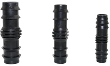 MULONGOR 15 pièces 13/15/19mm Tuyau Droit Barbe connecteur Jardin Goutte à Goutte Irrigation raccords de Tuyau agricole Serre Tube Joint(Black)