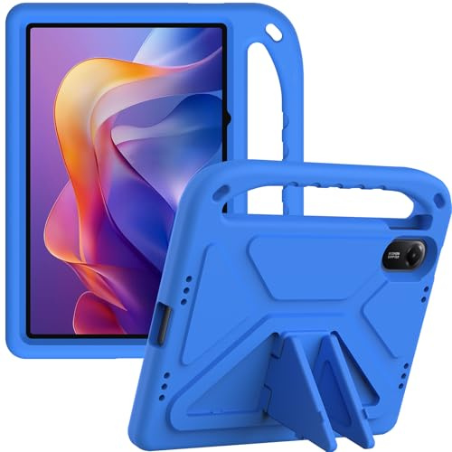 YRH para Funda Redmi Pad 2 de 11 Pulgadas 2025, con Mango a Prueba de Golpes y Soporte, Funda para niños para Tablet Xiaomi Redmi Pad2 (Azul)