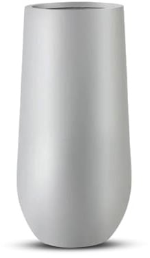 amei Die Amphore Pflanzkübel aus Fiberglas (Grau ø 28 cm - h 70 cm) – Blumenkübel in geometrischer Optik – handgefertigter Pflanzenkübel aus Stonefiber – UV-beständig und frostfest