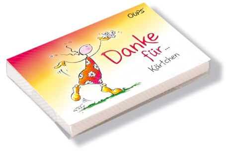 OUPS Dankeskarten-Box, Freundschaft und Wertschätzung, 24 Spruchkärtchen, 85 x 54 mm, Personalisierbare Grußkarten