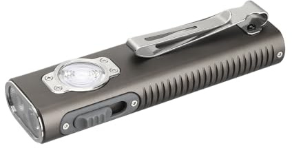 TrustFire Mini X3 Wiederaufladbare EDC Taschenlampe mit weißem Licht, Flutlicht, UV und grün Licht, 1050 Lumen Taschenlampe LED Aufladbar, 4 Lichtquellen Tragbar Flache Taschenlampen (grau)