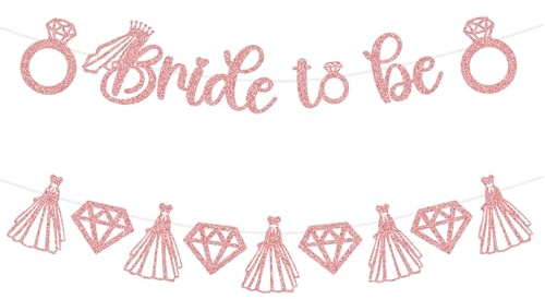 NISENTIA Bride to be Banner Deko Girlande, JGA Girlande Rosa Braut Junggesellenabschied Frauen JGA Deko Frauen Bride to be Banner Braut Bachelorette Party Dekorationen für Hochzeit Verlobungsfeiern