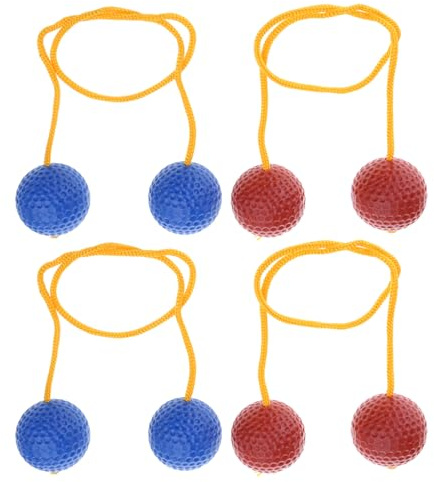 Hangsu 4Pcs Ladders Ball Replacement 2 Blue 2 Redness Toss Game Hard Golf Training for Backyard Game Replacement