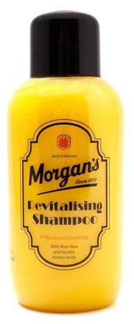 Morgan's Pomade Revitalisierendes Keratin-Shampoo für normales bis trockenes Haar, Stärkt und verbessert geschädigtes Haar, mit Vitaminen und Aloe Vera, Orangen-Duft 250ml