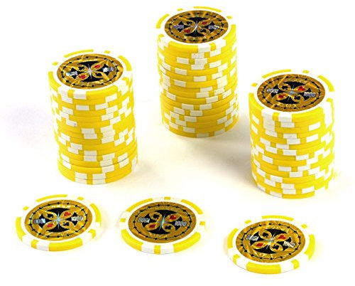 50 Poker-Chips Laser-Chips Metallkern 12g Poker Texas Hold`em Black Jack Roulette reflektierend Tokens Jetons Casino 1 Rolle Wert 1-10000 wählbar (Wert 1000)