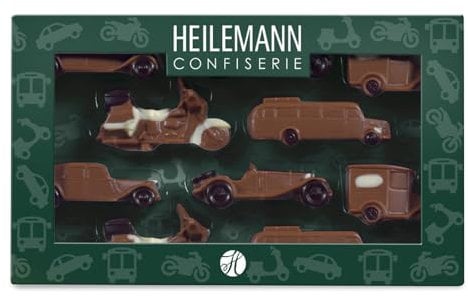 Heilemann Geschenkverpackung Oldtimer Edelvollmilch, 100g