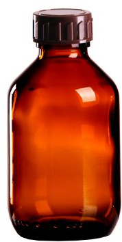 25 x Braunglasflasche 150ml / Medizinflasche inkl. Standard-Schraubverschluss braun DIN 28