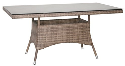 Greemotion Tisch Rattan Garda, Mehrfarbig, ca.160 x 90 x 75 cm