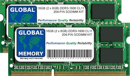 16GB (2 x 8GB) DDR3L 1600MHz PC3L-12800 204-PIN SODIMM Memoria RAM para Intel iMac 27 Pulgadas Retina 5K (Finales DE 2014 - Mediados 2015)
