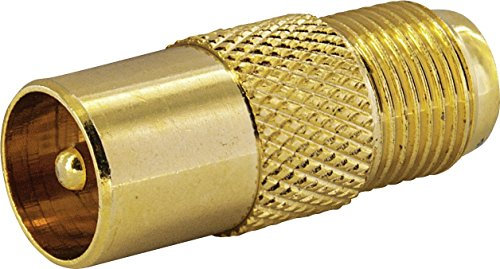 SCHWAIGER -GOUST9330 537- F-Stecker/Adapter/F-Buchse > F-Stecker/für Antennenkabel, Antennendose/ 1 Stück/Gold