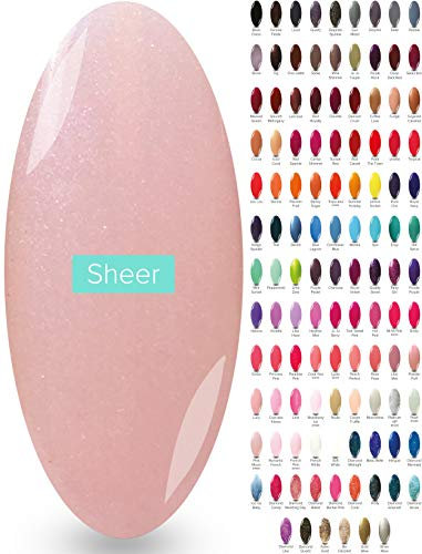 French Pink Gel Nail Polish - (Pink Moon) Sheer Soft Shimmer Manicure UV/LED by NYK1 Bright Romantic Baby Natural Light Pink