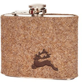 Trachten Flachmann - HIRSCH - braun, grau