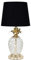 MiniSun Modern Gold & Clear Glass Pineapple Touch Table Lamp with a Black Shade
